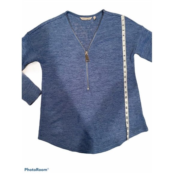 Soft Surroundings Womens Valentina Pullover Sweater Blue Long Sleeve Half Zip S - Picture 7 of 7